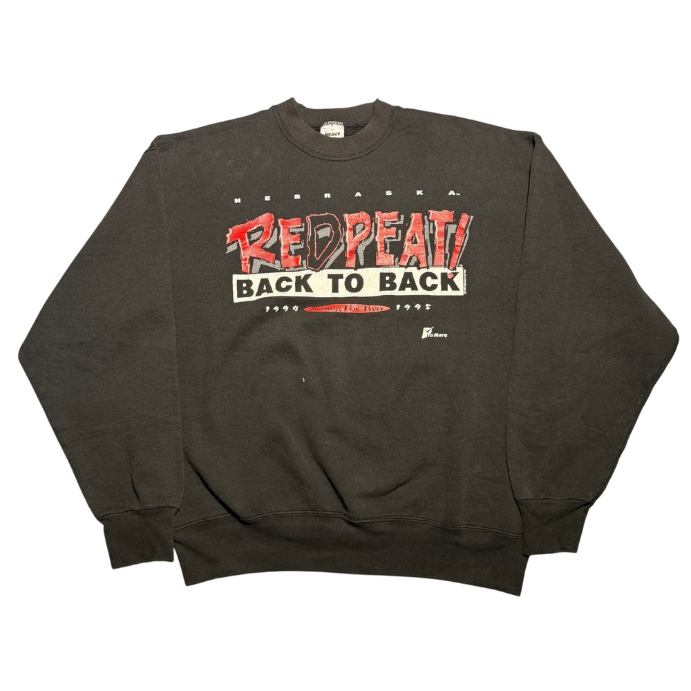 Vintage 90s Nebraska Cornhuskers Redpeat Back to Back Sweatshirt XL